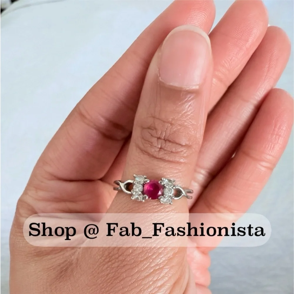 Sterling silver garnet ring